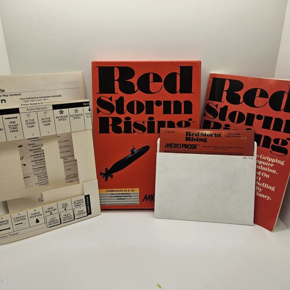 Red Storm‎ Rising Commodore 64/128 Complete CIB MicroProse 5.25